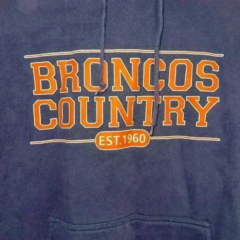 Vintage Reebok Hoodie Denver Broncos Country Navy & Orange L/G Men’s - Picture 2 of 11